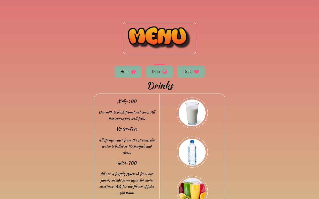 Friend's take out menu